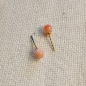 Pale Coral Bead Stud And Drop Earrings, 2 Pair, 1 Sale! Authentic!